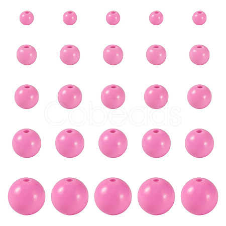 100Pcs 5 Styles Opaque Acrylic Beads MACR-TADJ0001-12F-1