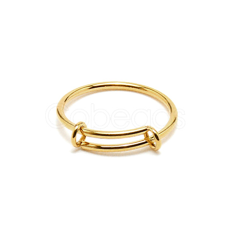 304 Stainless Steel Wire Wrap Expandable Adjustable Ring for Women RJEW-WH0007-01A-G-1