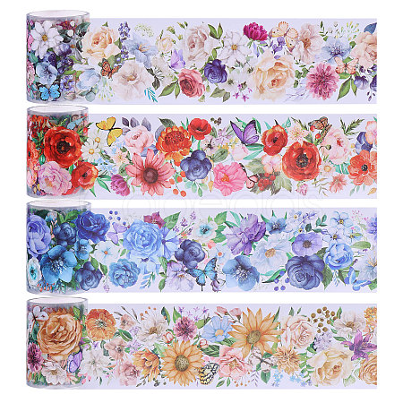 4Pcs 4 Colors PET Decorative Stickers DIY-PH0032-39-1