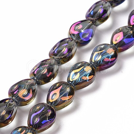 Transparent Electroplate Glass Beads Strands GLAA-C025-02N-1