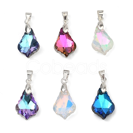 AB Color Plated Electroplate Glass Pendants PALLOY-JF05303-01-1