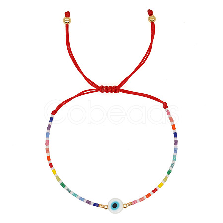 Glass Seed Beaded Braided Bead Bracelets XJ8025-1-1