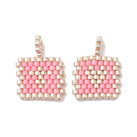 2Pcs Handmade MIYUKI Round Rocailles Seed Loom Pattern PALLOY-MZ00186-03-1