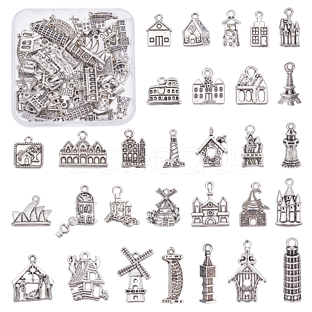 60pcs 30 Style Zinc Alloy Pendants Set PALLOY-PH0002-06-1