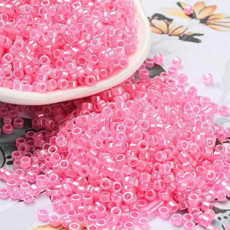 Electroplate Transparent Glass Seed Beads SEED-S042-16A-04-1