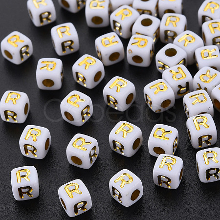 Opaque White Acrylic Beads X-MACR-Q242-010R-1