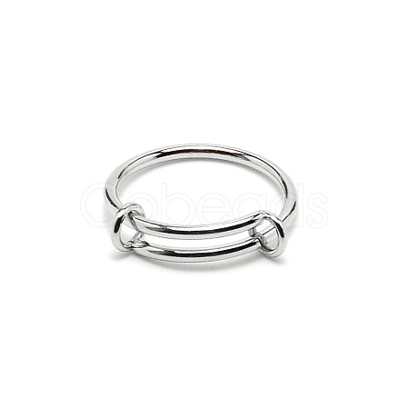 304 Stainless Steel Wire Wrap Expandable Adjustable Ring for Women LS-RJEW-WH0007-01C-P-1