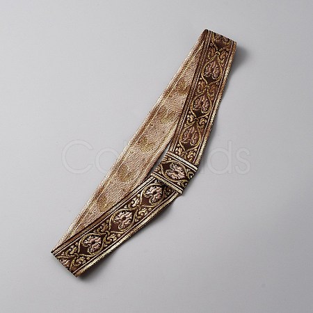 Floral Pattern Polyester Woven Belt Ornament Accessories FIND-WH0128-02-1