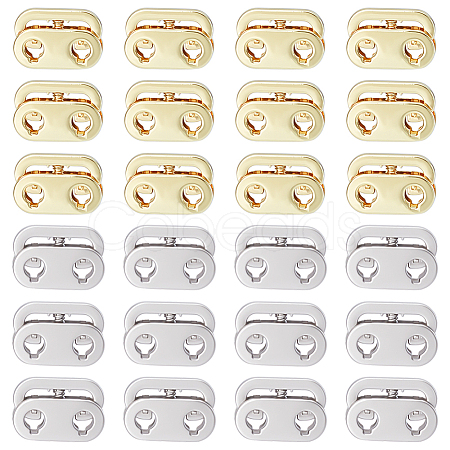 24Pcs 2 Colors Alloy Spring Cord Locks FIND-FG0005-27-1