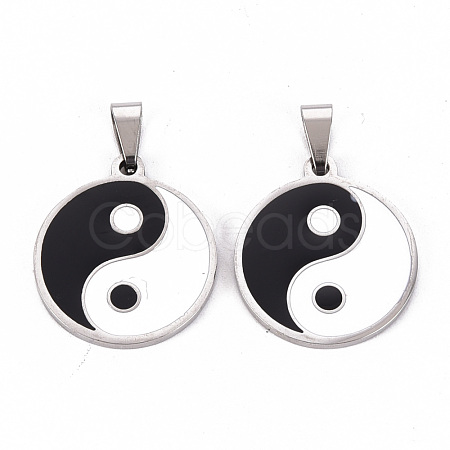 201 Stainless Steel Enamel Pendants X-STAS-S110-077A-1