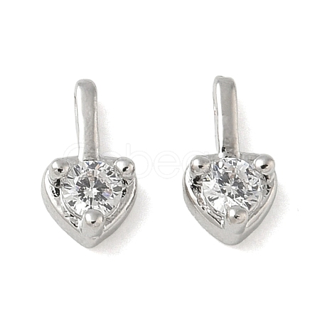 Brass Pave Clear Cubic Zirconia Charms CU-CBA9FFD-11P-03-1