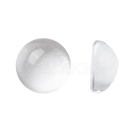 Transparent Half Round Glass Cabochons X-GGLA-R027-8mm-1