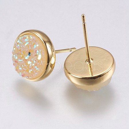 Druzy Resin Earrings X-KK-E724-S-07G-1