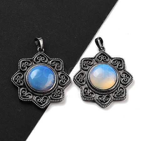 Opalite & Brass Pendants G-K338-09AS-04-1