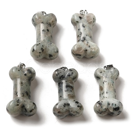 Natural Sesame Jasper Pendants G-K353-02P-01-1