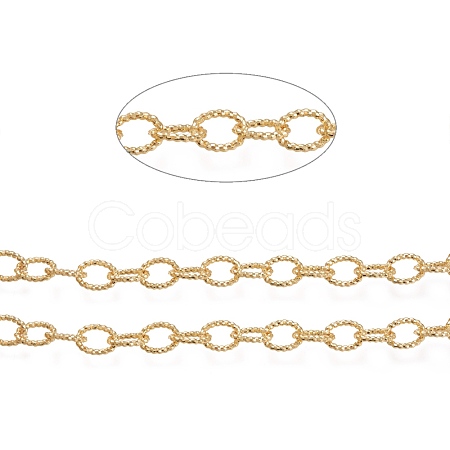 3.28 Feet Brass Textured Cable Chains X-CHC-K010-02G-1
