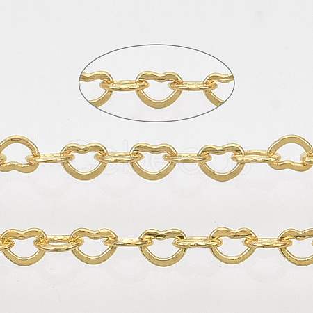 Soldered Brass Heart Chains CHC-T008-03G-1