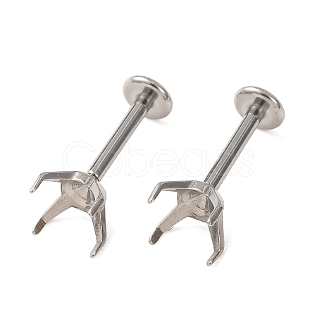 304 Stainless Steel Prong Earring Settings SA-CBA8B85-11D-02-1