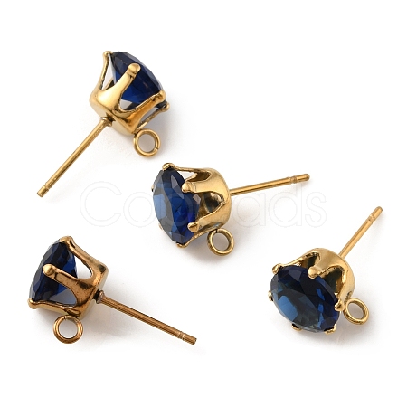 Ion Plating(IP) 304 Stainless Steel Stud Earring Findings STAS-M315-02G-03-1