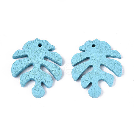 Painted Poplar Wood Pendants LS-WOOD-S045-067E-1
