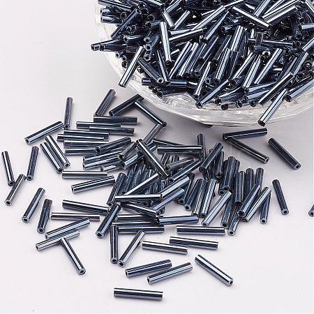 Glass Bugle Beads SEED-E001-6mm-129#-1
