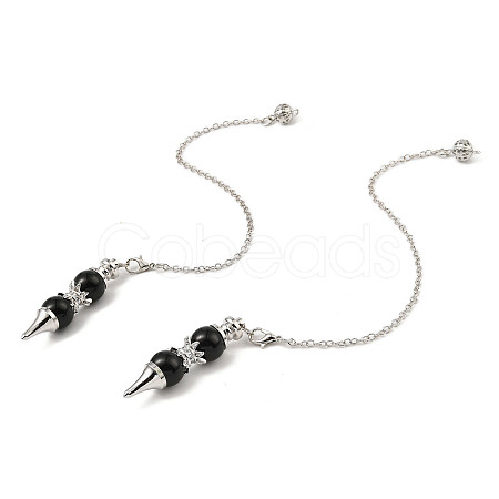Natural Black Onyx Pointed Dowsing Pendulums G-K338-29P-07-1