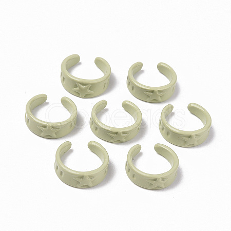 Spray Painted Alloy Cuff Rings RJEW-T011-05-RS-1