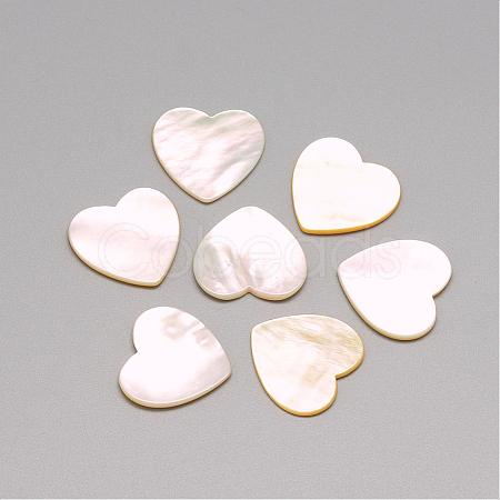 Natural White Shell Mother of Pearl Shell Cabochons SSHEL-R041-53-1