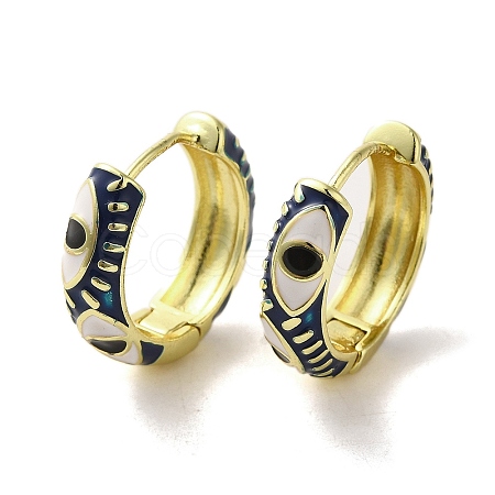 Horse Eye Real 18K Gold Plated Brass Hoop Earrings EJEW-Q797-07G-06-1