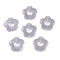 Gradient Color Transparent Acrylic Beads, Center Drilled, Flower, Light Steel Blue, 14x14.5x4mm, Hole: 1.6mm