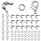 30Pcs Zinc Alloy Lobster Claw Clasps, Parrot Trigger Clasps, Jewelry Making Findings, with 50Pcs Iron Bead Tips and 50Pcs Iron Open Jump Rings, Platinum, 12x6mm, Hole: 1.2mm