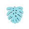 Spray Painted Alloy Pendants, Tropical Leaf Charms, Cadmium Free & Lead Free, Monstera Leaf, Turquoise, 35.5x33x2mm, Hole: 1.2mm