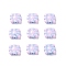 Opaque Acrylic Beads, Metal Enlaced, Square with Flower Pattern, Pearl Pink, 9.5~10x10.5~11x3.5mm, Hole: 1.6mm, about 1990pcs/500g