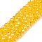 Electroplate Glass Beads Strands, AB Color Plated, Faceted, Rondelle, Dark Orange, 4x3mm, Hole: 0.4mm, about 113~115pcs/strand, 16.14~16.34 inch(41~41.5cm)