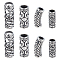 PandaHall Elite 8Pcs 4 Style 304 Stainless Steel Beads, Tube, Mixed Color, 24~34x12x9~12mm, Hole: 6~9.5mm, 2pcs/style