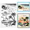 Custom Summer Theme PVC Plastic Clear Stamps, for DIY Scrapbooking, Photo Album Decorative, Cards Making, Sandbeach, 160x110mm