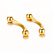 304 Stainless Steel Eyebrow Rings, Curved Barbell, Eyebrow Piercing Jewelry, Golden, 3mm, Pin: 1.2x6mm