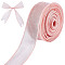 Polyester Ribbon, for Flower Gift Packing or Costume Decoration, Pink, 1-5/8 inch(40mm), about 10m/roll