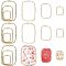 CHGCRAFT 36Pcs 3 Styles Alloy Open Back Bezel Pendants, For DIY UV Resin, Epoxy Resin, Pressed Flower Jewelry, Rectangle, Light Gold, 20.5~46x17~32.5x1.5~2mm, Hole: 1.2~3mm, 12pcs/style