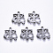 Tarnish Resistant 201 Stainless Steel Links Connectors, Laser Cut, Stainless Steel Color, 15.5x15x1.5mm, Hole: 1.6mm