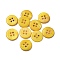 Freshwater Shell Buttons, 4-Hole, Flat Round, Gold, 14x1.7~2.2mm, Hole: 1.6mm