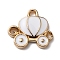 Alloy Enamel Pendants, Pumpkin Carriage, White, 11.5x13x2mm, Hole: 1.4mm