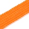 Transparent Glass Beads Strands, Faceted, Frosted, Rondelle, Dark Orange, 2.9~3.3mm, Hole: 1mm, about 148~150pcs/strand, 39.5~40cm