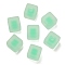 Frosted Acrylic European Beads, Bead in Bead, Cube, Medium Spring Green, 13.5x13.5x13.5mm, Hole: 4mm