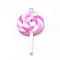 Handmade Polymer Clay Big Pendants, Lollipop, Plum, 48~56x27~29x7~10mm, Hole: 2mm