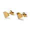 PVD Vacuum Plating 304 Stainless Steel Stud Earrings, Plain Diamond Shape, Golden, 8.5x10.5mm