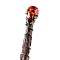 Skull Natural Red Jasper Magic Wand with Resin Stick, Home Decorations Costume Props Cosplay Accessories, 320mm