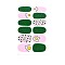 Avocados & Strawberries & Flowers Full Cover Nail Art Stickers, Glitter Powder Decals, Self Adhesive, for Nail Tips Decorations, Green, 25.5x10~16.5mm, 12pcs/sheet