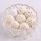 Handmade Woolen Macrame Wooden Pom Pom Ball Beads, for Baby Teether Jewelry Beads DIY Necklace Bracelet, Seashell Color, 20mm