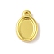 304 Stainless Steel Pendant Cabochon Settings, Oval, Real 18K Gold Plated, Tray: 7x5.5mm, 12.5x8.5x2.3mm, Hole: 1.2mm